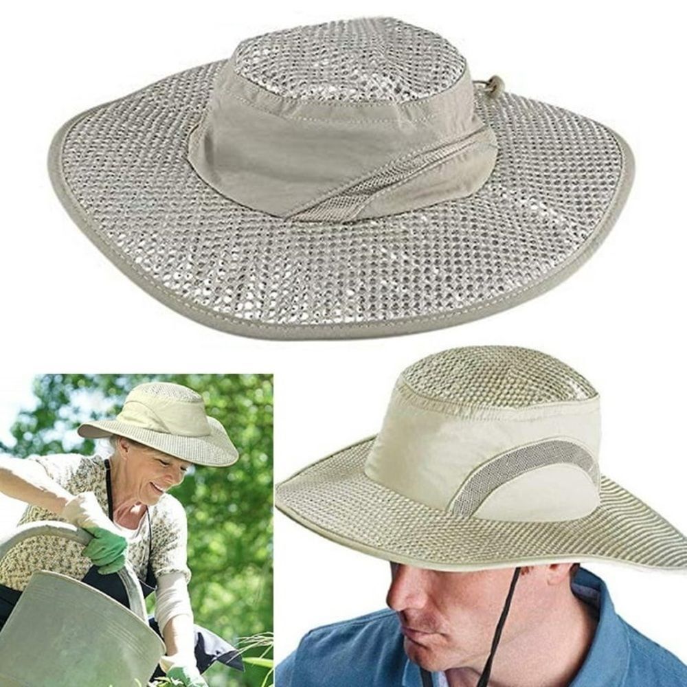 Polar Cooling UV Protection Sun Fisherman Hat Hiking Camping Gardening OS